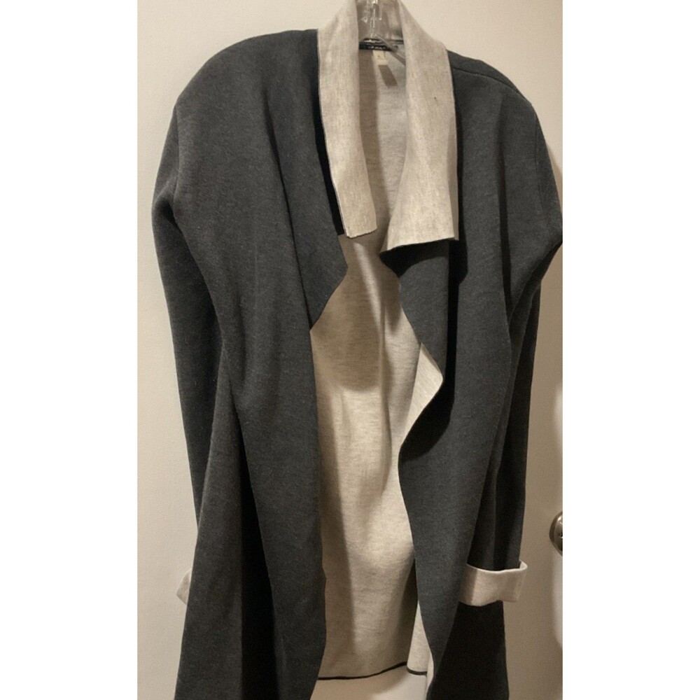 Tahari Women Open Cardigan Grey Winter Fall Spring Cozy Xl Sized